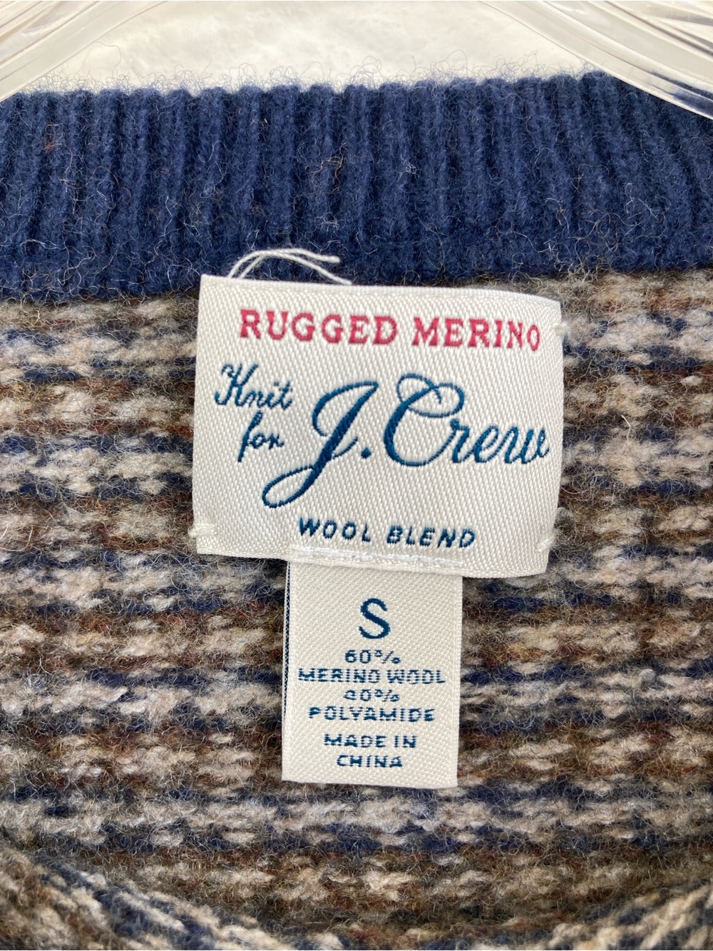 J.Crew Rugged Merino Wool Blend Houndstooth Sweater XS/S Slim Fit - Picture 2 of 10